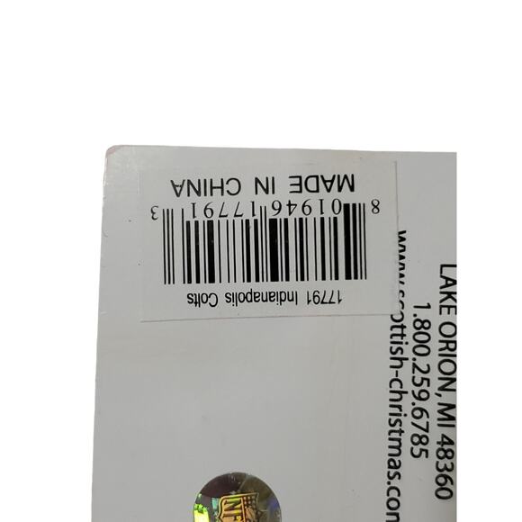 Scottish Christmas NFL Indianapolis Colts Blown Glass Ornament New Purple Jersey - Picture 4 of 7